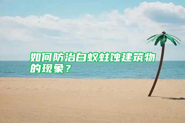 如何防治白蟻蛀蝕建筑物的現(xiàn)象？