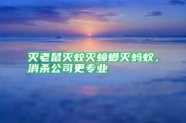 滅老鼠滅蚊滅蟑螂滅螞蟻，消殺公司更專業(yè)