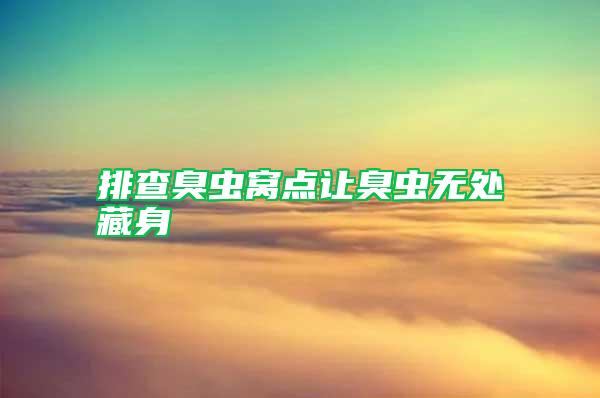 排查臭蟲窩點讓臭蟲無處藏身