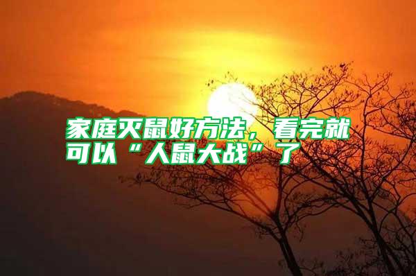 家庭滅鼠好方法，看完就可以“人鼠大戰(zhàn)”了
