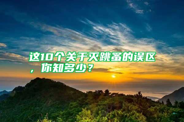 這10個關(guān)于滅跳蚤的誤區(qū)，你知多少？