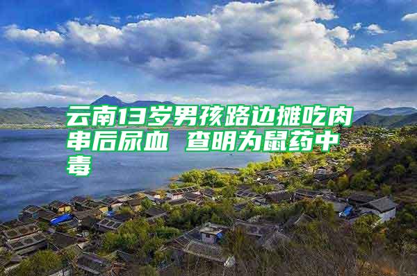 云南13歲男孩路邊攤吃肉串后尿血 查明為鼠藥中毒