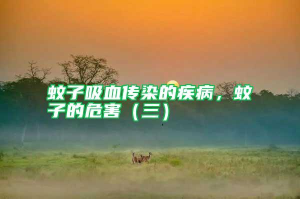 蚊子吸血傳染的疾病，蚊子的危害（三）