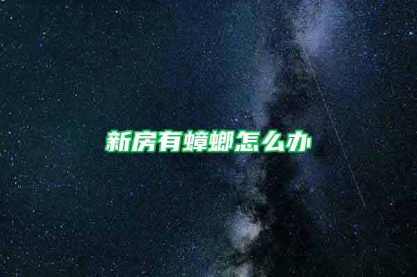 新房有蟑螂怎么辦