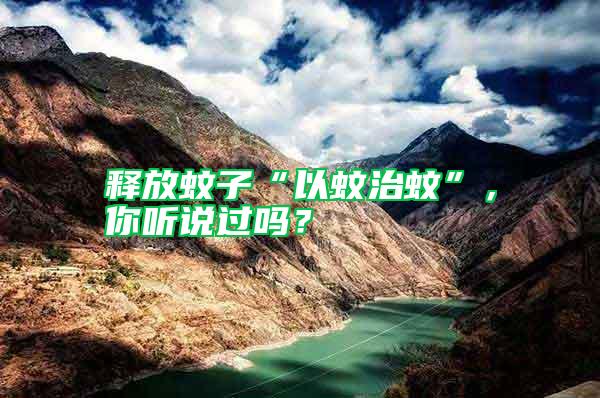 釋放蚊子“以蚊治蚊”，你聽說過嗎？