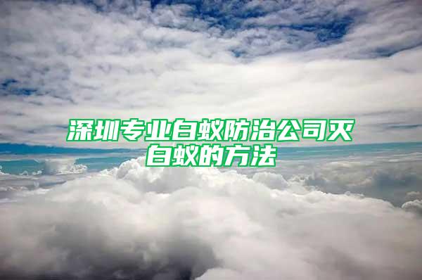 深圳專業(yè)白蟻防治公司滅白蟻的方法