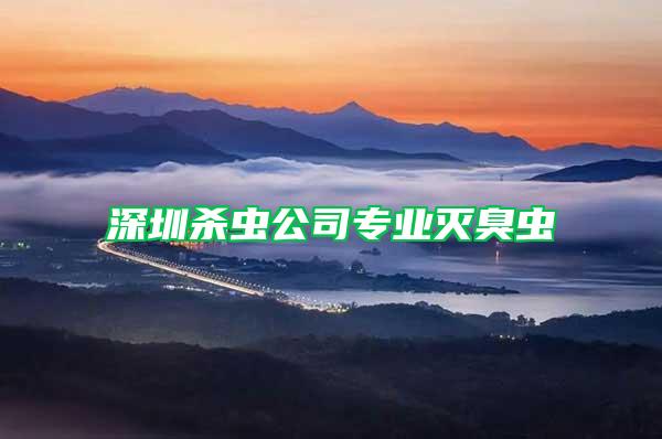 深圳殺蟲公司專業(yè)滅臭蟲