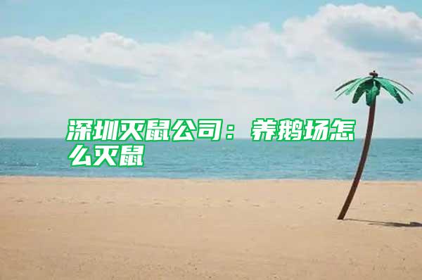 深圳滅鼠公司：養(yǎng)鵝場怎么滅鼠