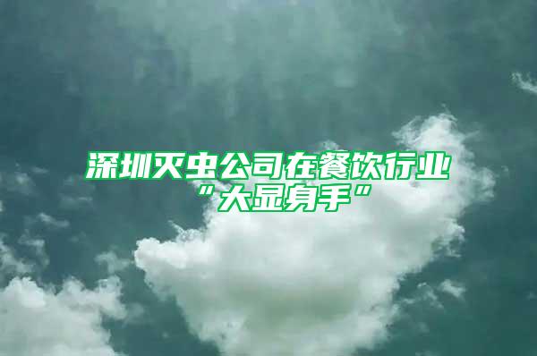 深圳滅蟲公司在餐飲行業(yè)“大顯身手”