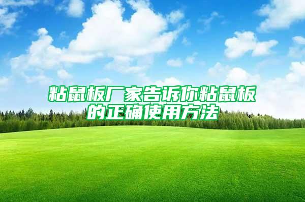粘鼠板廠家告訴你粘鼠板的正確使用方法