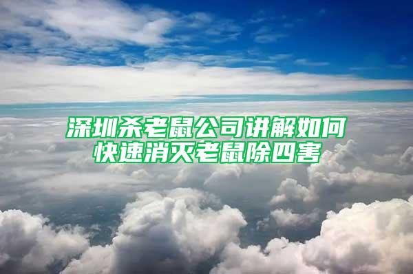 深圳殺老鼠公司講解如何快速消滅老鼠除四害