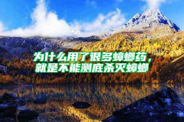 為什么用了很多蟑螂藥，就是不能測底殺滅蟑螂