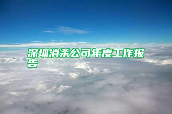 深圳消殺公司年度工作報(bào)告