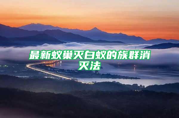 最新蟻巢滅白蟻的族群消滅法