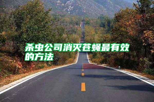 殺蟲公司消滅蒼蠅最有效的方法