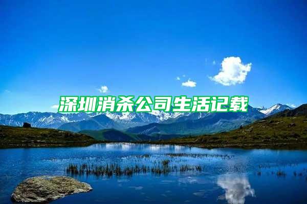 深圳消殺公司生活記載