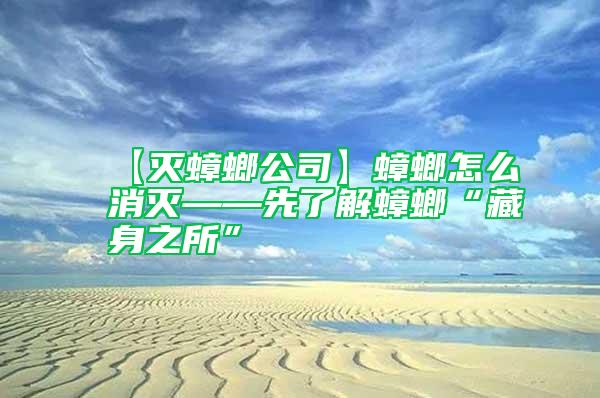 【滅蟑螂公司】蟑螂怎么消滅——先了解蟑螂“藏身之所”
