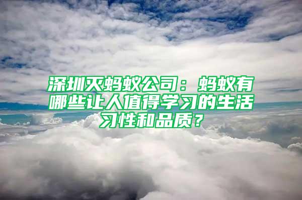 深圳滅螞蟻公司：螞蟻有哪些讓人值得學習的生活習性和品質(zhì)？
