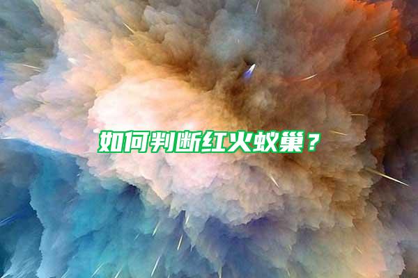如何判斷紅火蟻巢？