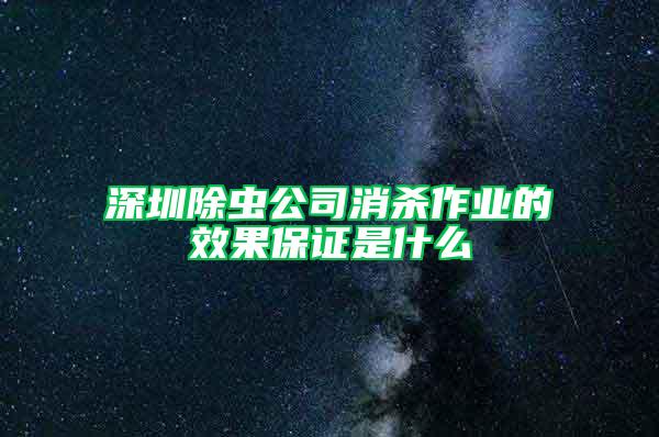 深圳除蟲(chóng)公司消殺作業(yè)的效果保證是什么