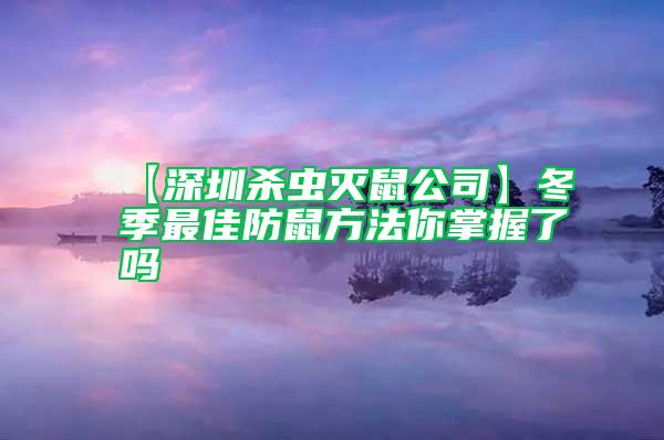 【深圳殺蟲滅鼠公司】冬季最佳防鼠方法你掌握了嗎