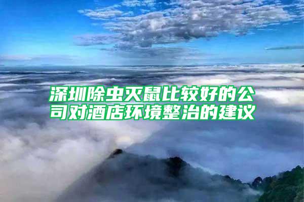 深圳除蟲滅鼠比較好的公司對酒店環(huán)境整治的建議