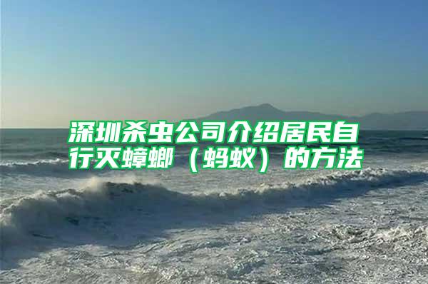 深圳殺蟲公司介紹居民自行滅蟑螂（螞蟻）的方法
