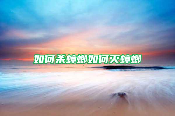 如何殺蟑螂如何滅蟑螂