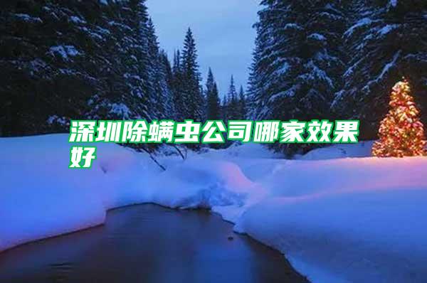 深圳除螨蟲公司哪家效果好
