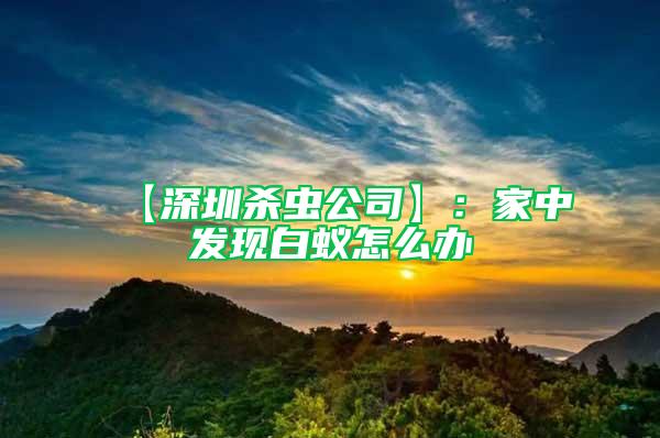 【深圳殺蟲(chóng)公司】：家中發(fā)現(xiàn)白蟻怎么辦