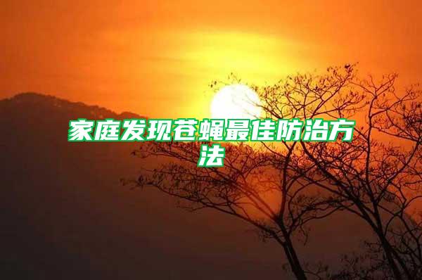 家庭發(fā)現(xiàn)蒼蠅最佳防治方法