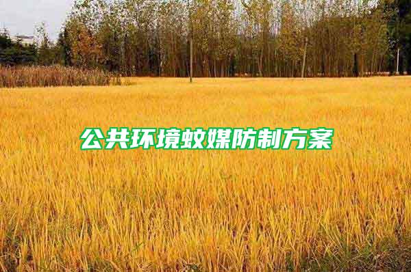 公共環(huán)境蚊媒防制方案