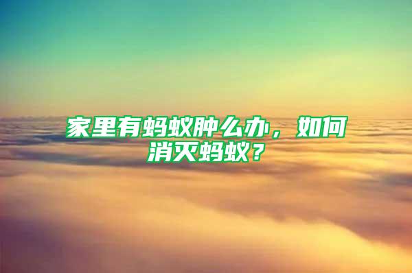 家里有螞蟻腫么辦，如何消滅螞蟻？