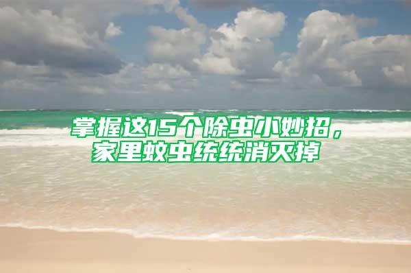 掌握這15個除蟲小妙招，家里蚊蟲統(tǒng)統(tǒng)消滅掉