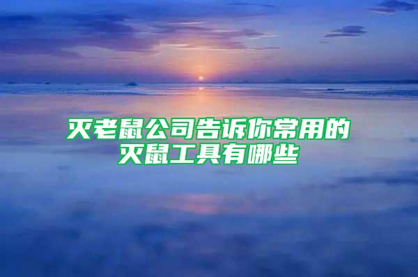滅老鼠公司告訴你常用的滅鼠工具有哪些