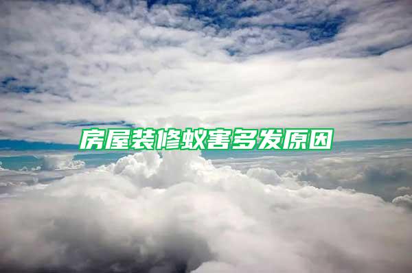 房屋裝修蟻害多發(fā)原因