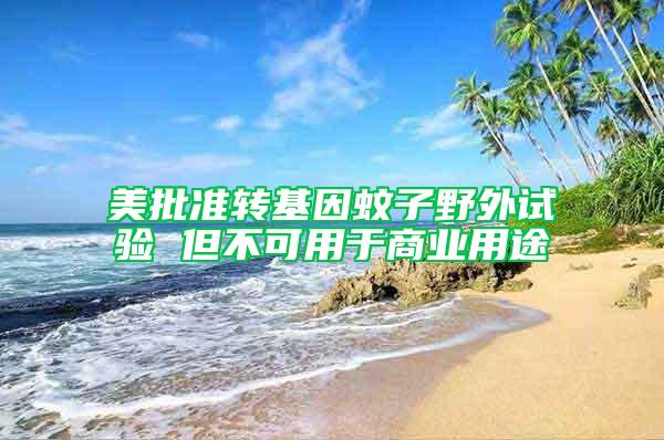 美批準(zhǔn)轉(zhuǎn)基因蚊子野外試驗 但不可用于商業(yè)用途