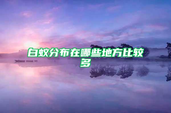 白蟻分布在哪些地方比較多