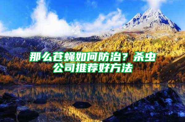 那么蒼蠅如何防治？殺蟲公司推薦好方法