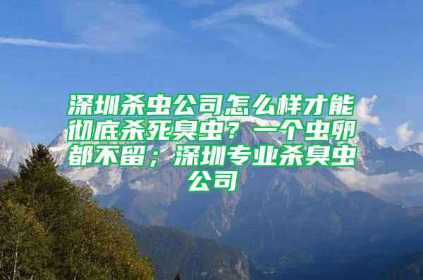深圳殺蟲公司怎么樣才能徹底殺死臭蟲？一個蟲卵都不留；深圳專業(yè)殺臭蟲公司