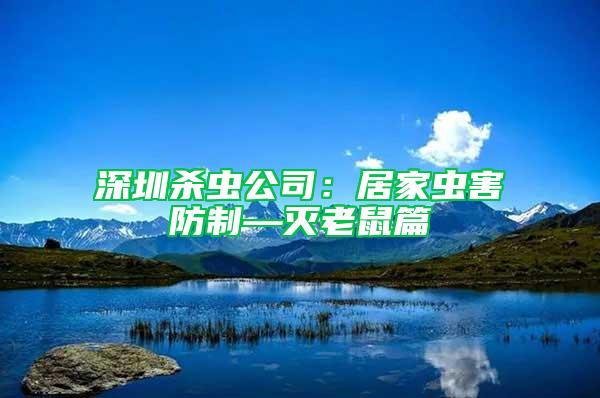 深圳殺蟲公司：居家蟲害防制—滅老鼠篇