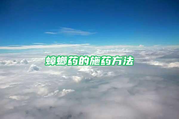 蟑螂藥的施藥方法