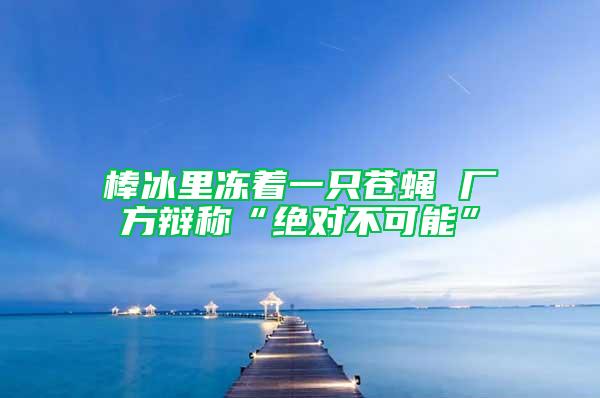 棒冰里凍著一只蒼蠅 廠方辯稱“絕對(duì)不可能”
