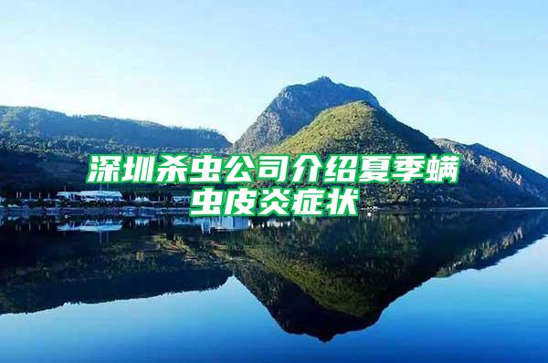 深圳殺蟲公司介紹夏季螨蟲皮炎癥狀