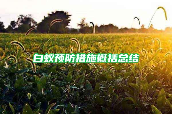 白蟻預(yù)防措施概括總結(jié)