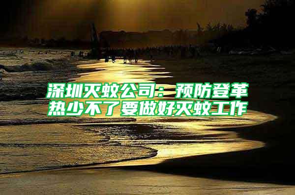 深圳滅蚊公司：預(yù)防登革熱少不了要做好滅蚊工作