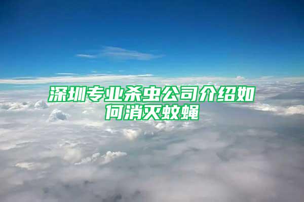 深圳專業(yè)殺蟲(chóng)公司介紹如何消滅蚊蠅