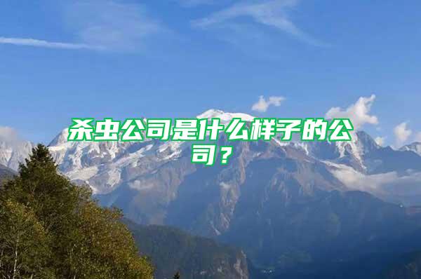 殺蟲公司是什么樣子的公司？