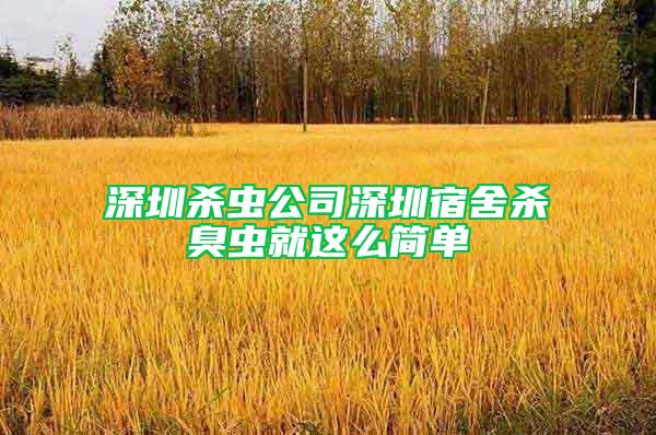 深圳殺蟲公司深圳宿舍殺臭蟲就這么簡單