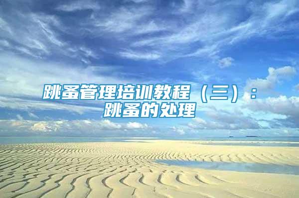 跳蚤管理培訓(xùn)教程（三）：跳蚤的處理